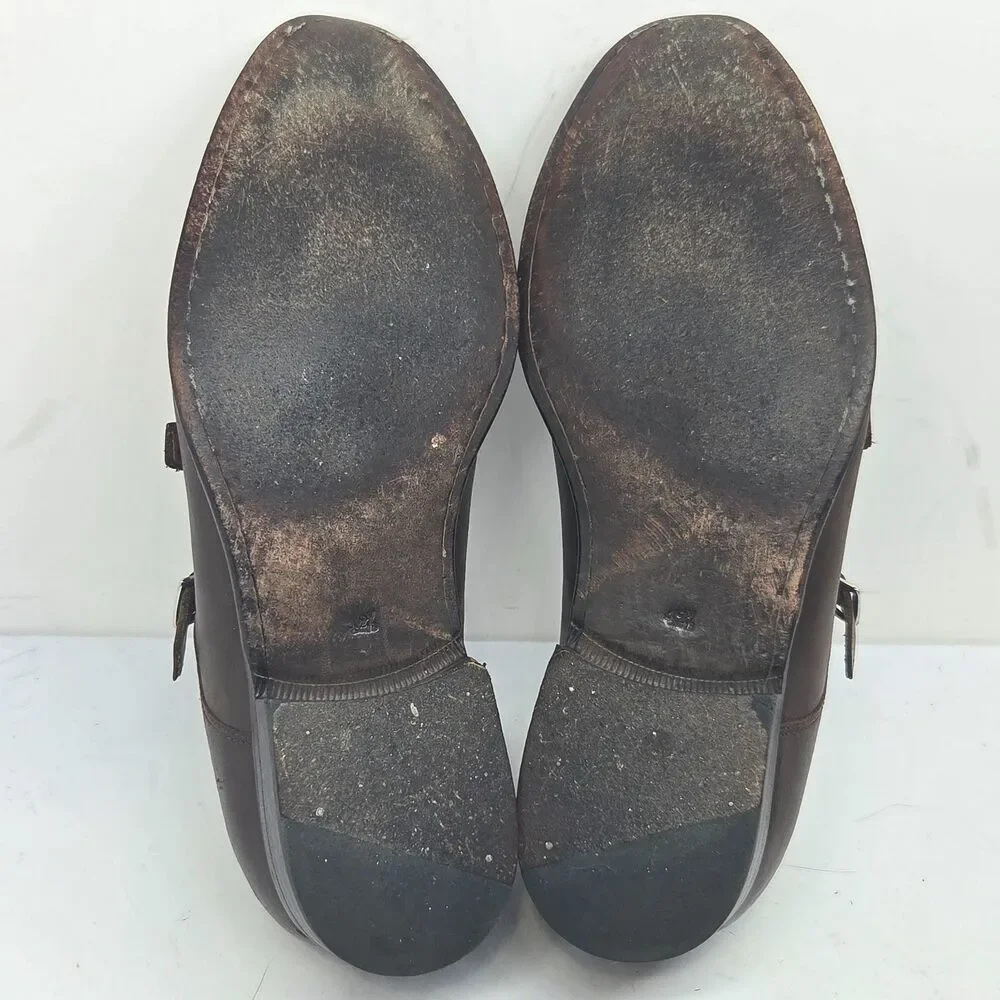Suit Supply Mens Brown Leather Double Monk Strap Shoes Size US 9.5 M EUR 42.5